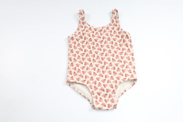 Swimsuit with hearts from Unknown - Size 80/86 - Off-white