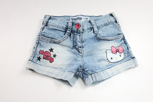 Jeansshorts mit Hello Kitty von Junny – Größe 104 – Denim