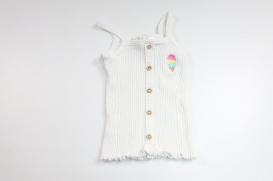 Geripptes Tanktop von Zara – Größe 86 – Weiß