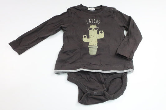 Sweater with built-in body from Kappahl - Size 80 - Grey