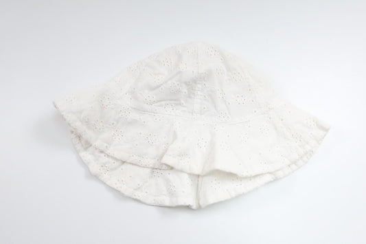 Sonnenhut mit gestickten Blumen von Lindex – Größe 48/50 – Weiß