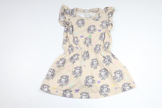 Dress with unicorns from Lindex - Size 98 - Beige