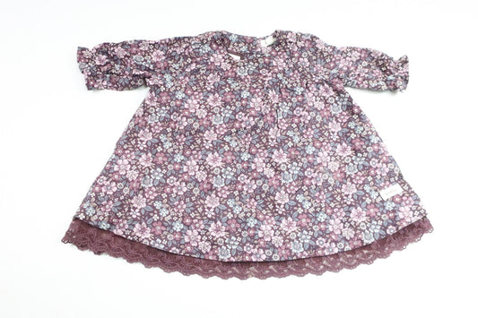 Geblümtes Kleid von Newbie – Größe 68 – Lila