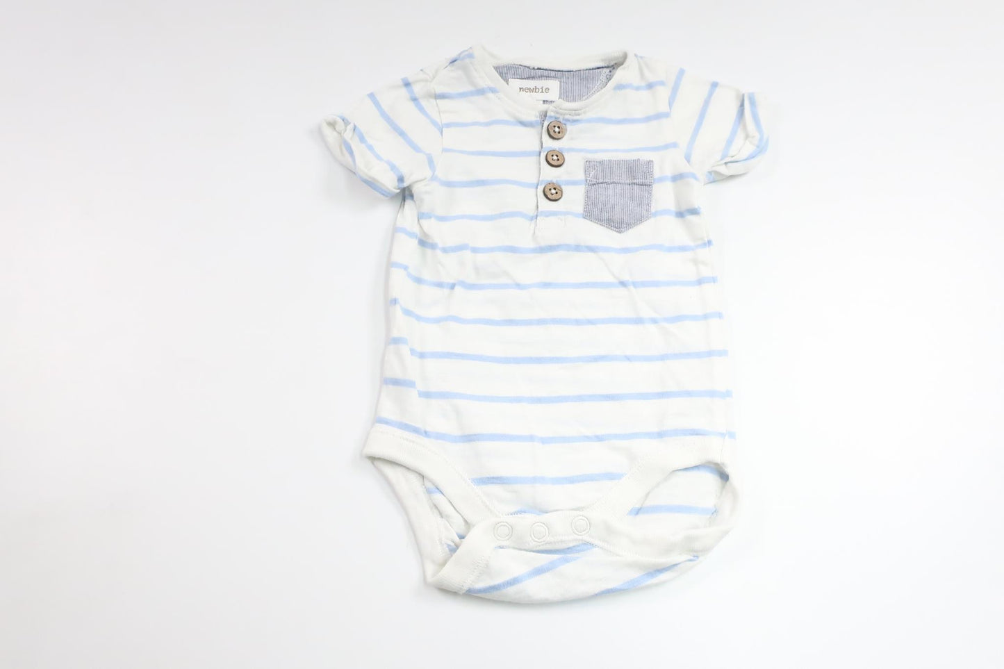 Gestreifter Body von Newbie – Größe 56 – Weiß