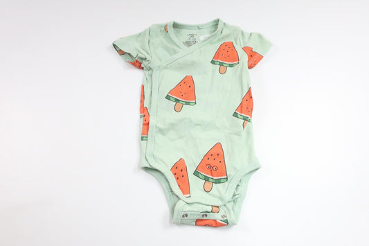 Wickelbody mit Wassermelonenmuster von Lindex – Größe 62 – Grün