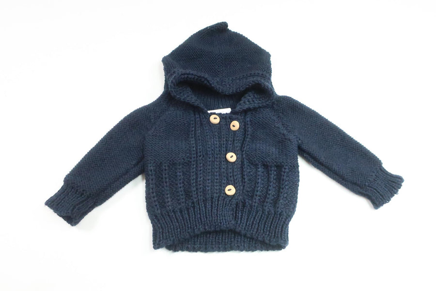 Strickhoodie von Hemstickat – Größe 56 – Marineblau