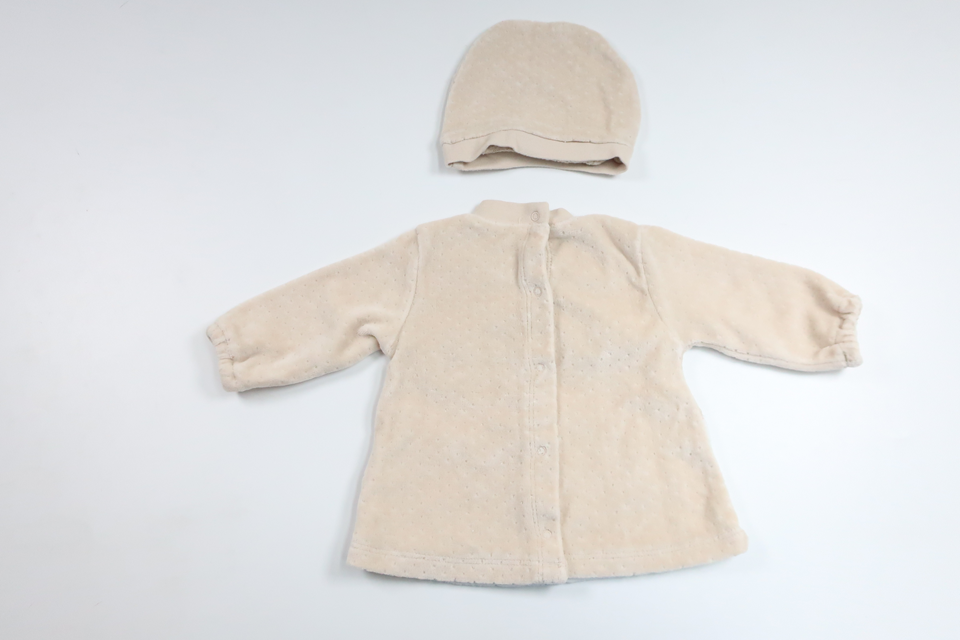 Tunic with matching fleece hat from Unknown - Size 50/56 - Beige