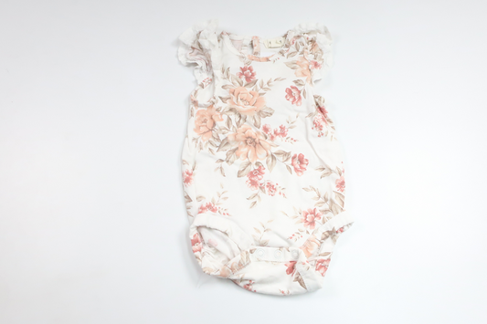 Floral linen bodysuit from Newbie - Size 62 - White