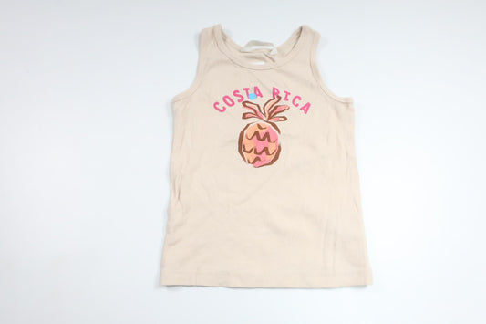 Ribbed tank top from H&M - Size 110/116 - Beige