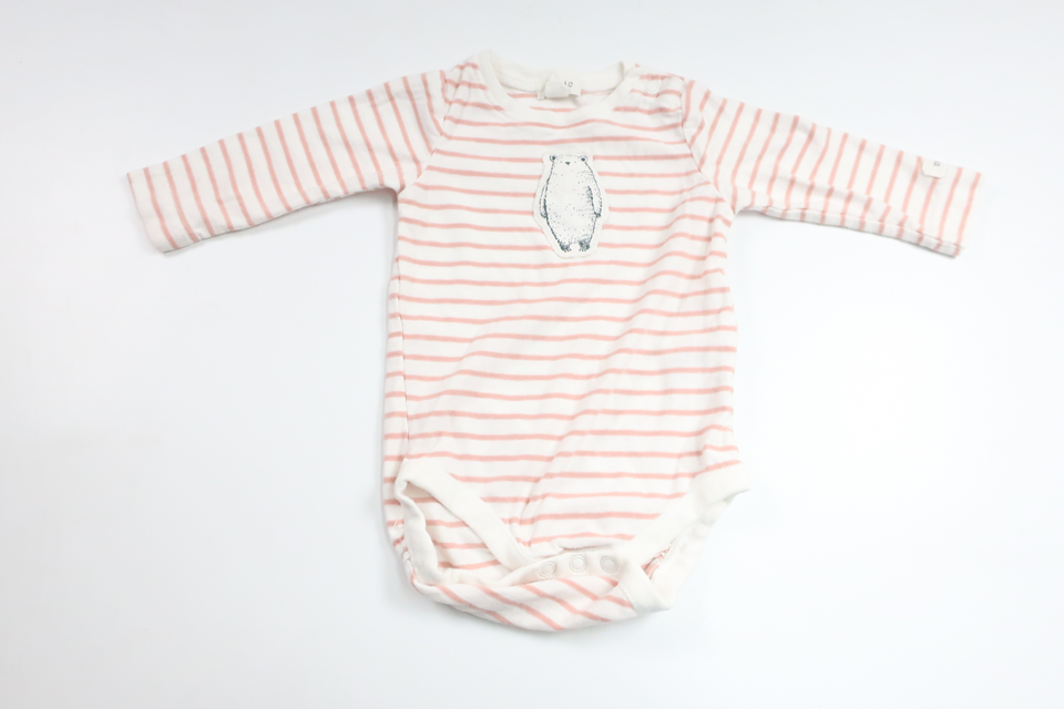 Gestreifter Body von Newbie – Größe 62 – Weiß