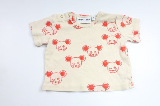 T-Shirt von Mini Rodini – Größe 56/62 – Cremeweiß