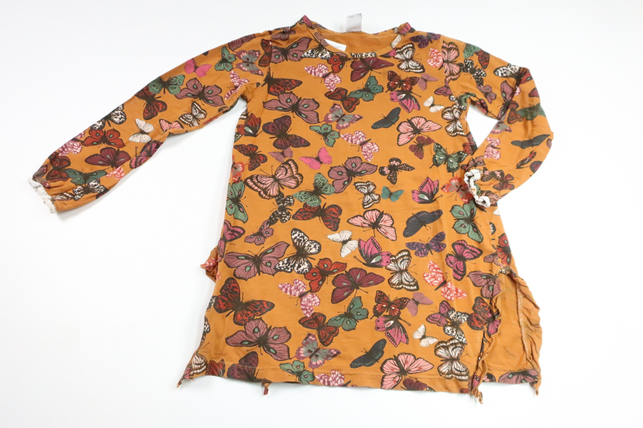 Dress with butterflies from Lindex - Size 122 - Brown