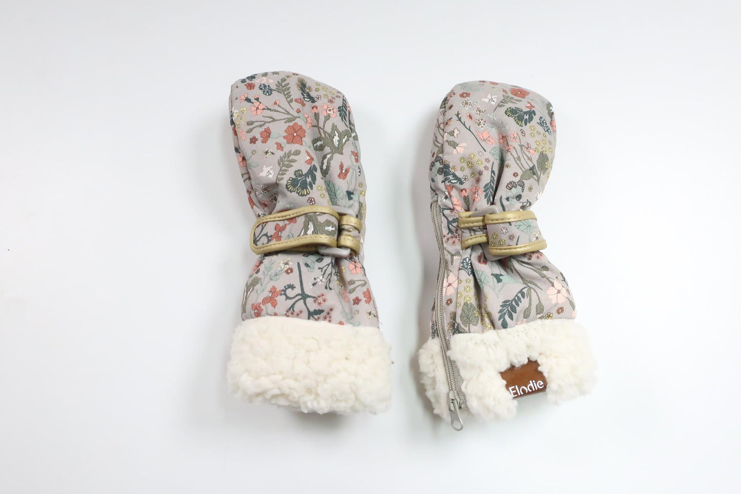 Blumenfäustlinge von Elodie Details – Größe 92/98 – Grau