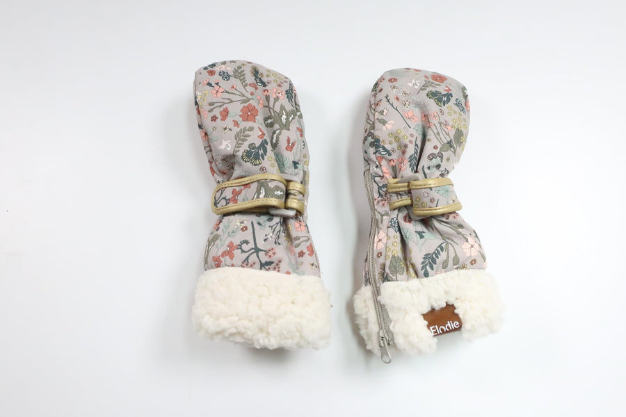 Blumenfäustlinge von Elodie Details – Größe 92/98 – Grau