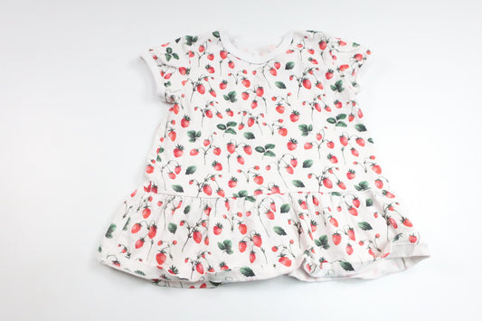 Dress with strawberries from Hemsytt - Size 74 - White