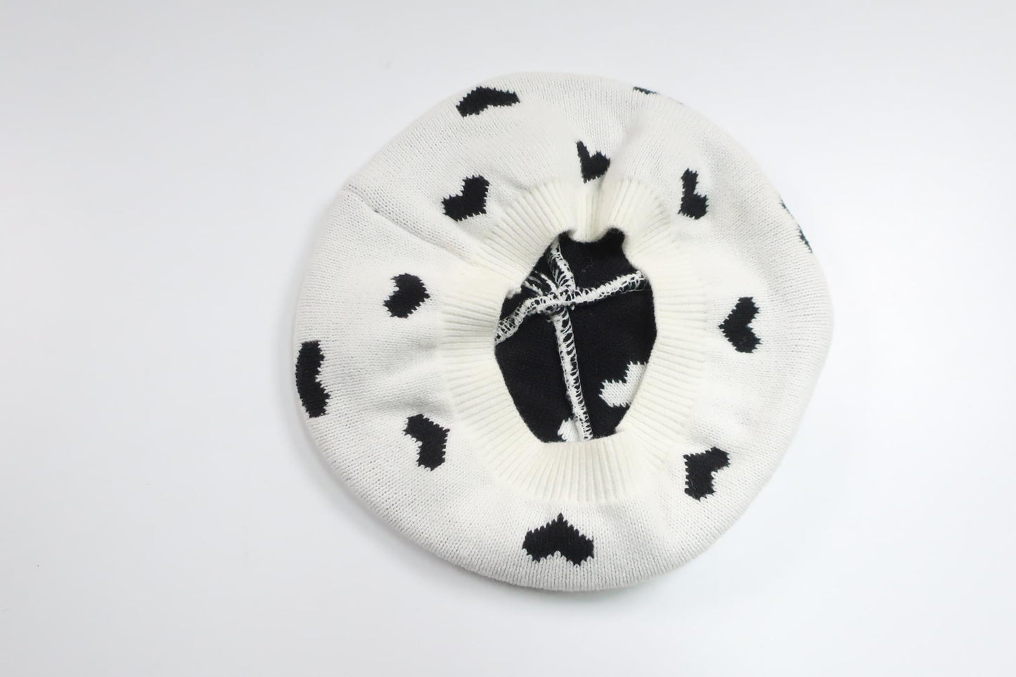 Hat with hearts from H&amp;M - Size 74/80 - Off-white