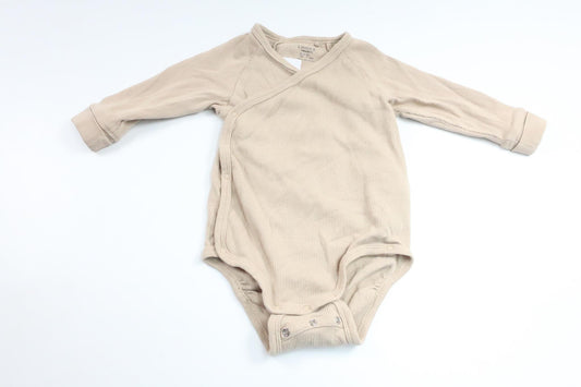 Gerippter Wickelbody von Lindex – Größe 62 – Beige