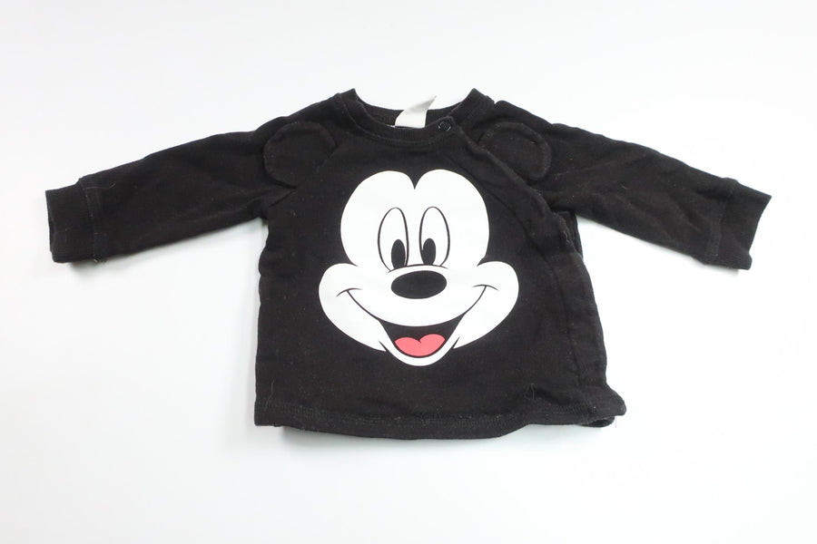 Sweatshirt with Mickey Mouse from H&amp;M - Size 62 - Black
