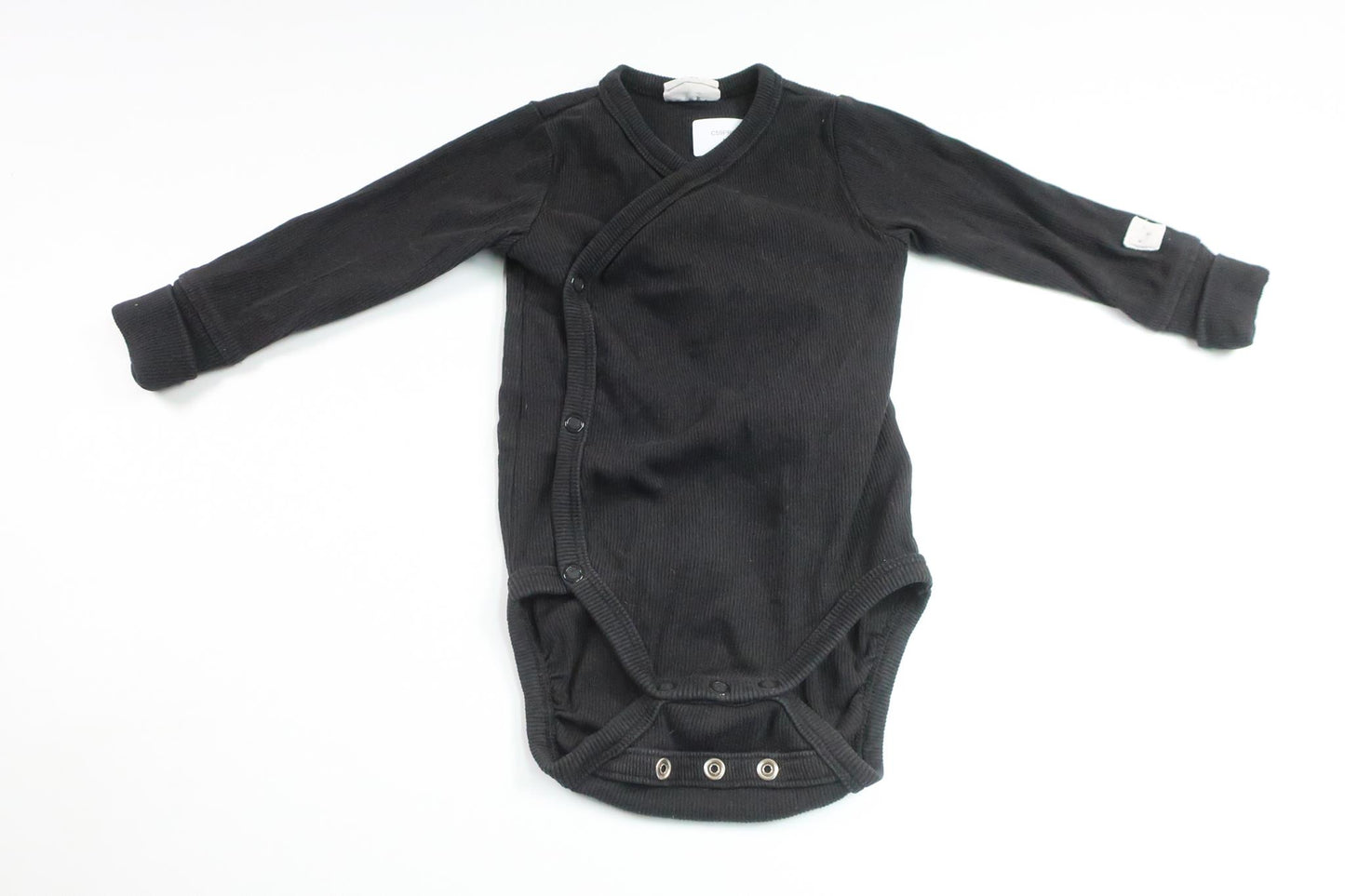 Ribbed wrap bodysuit from Kappahl - Size 68 - Black