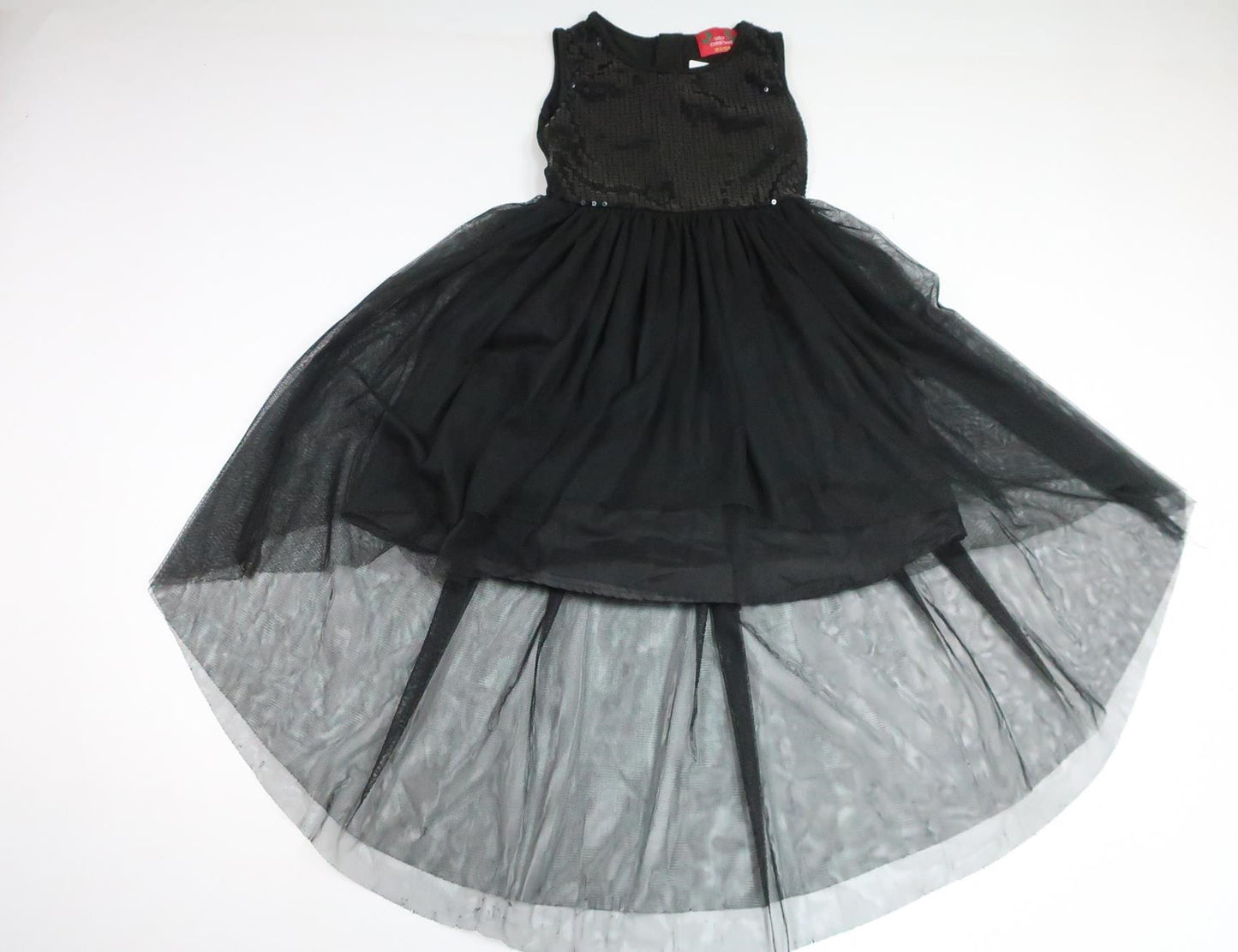 Partykleid mit Pailletten von Ugly Christmas – Größe 122/128 – Schwarz