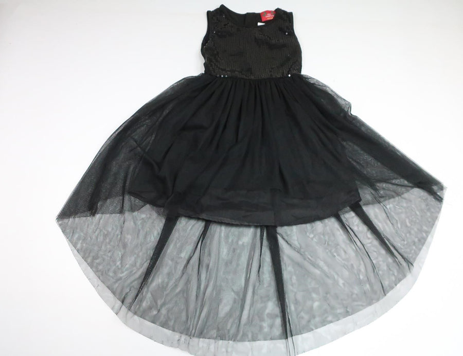 Partykleid mit Pailletten von Ugly Christmas – Größe 122/128 – Schwarz