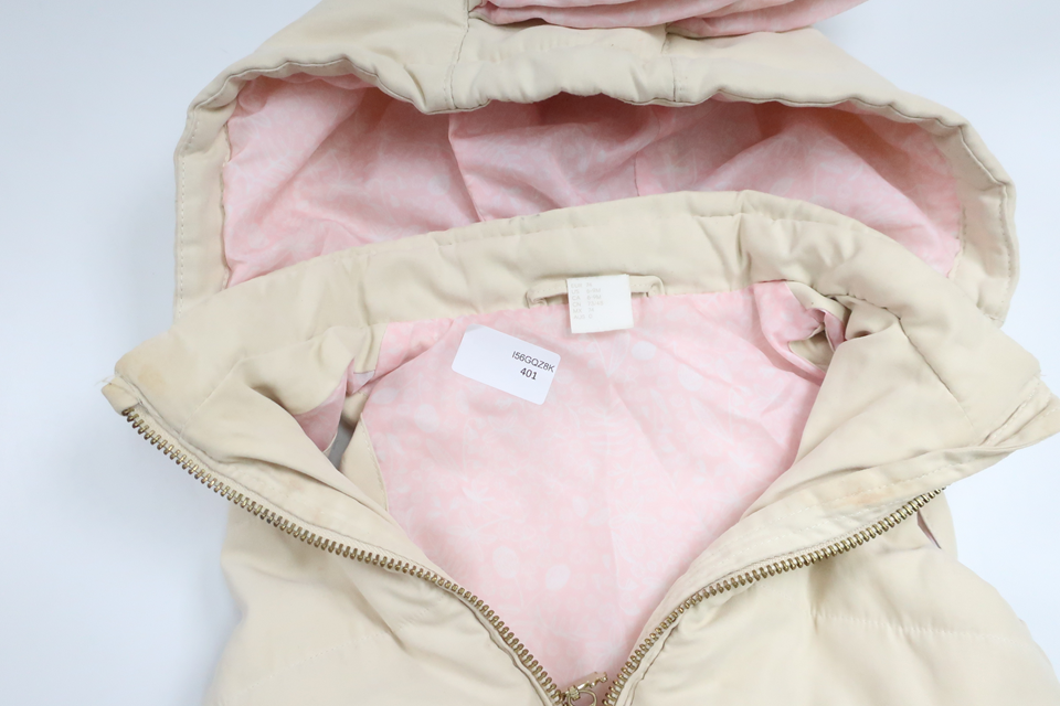 Weste mit Hasenkapuze von H&MM - Größe 74 - Cremeweiß