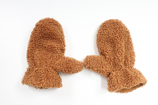 Teddy-Fäustlinge von Lindex – Größe 74/80 – Braun