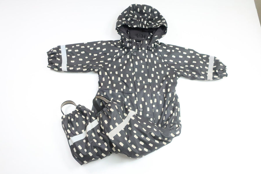 Fleecegefütterter Regenoverall von My Wear Baby – Größe 86 – Grau