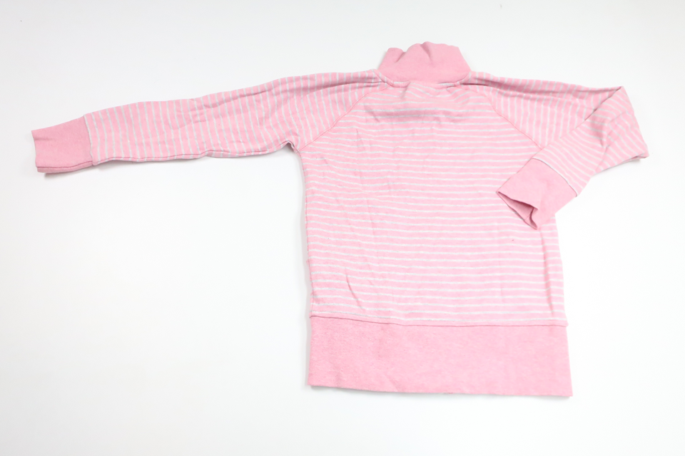 Gestreifte Strickjacke von Geggamoja – Größe 122/128 – Rosa