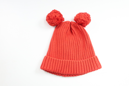 Gerippte Strickmütze von Mini Rodini – Größe 52/54 – Orange
