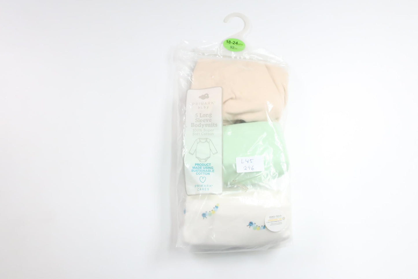 Three-pack of long-sleeved bodysuits from Primark - Size 92 - Multi