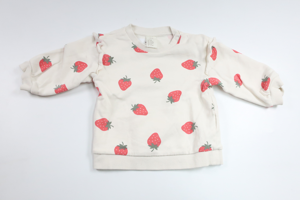 Sweatshirt with strawberries from H&M - Size 68 - Off-white
