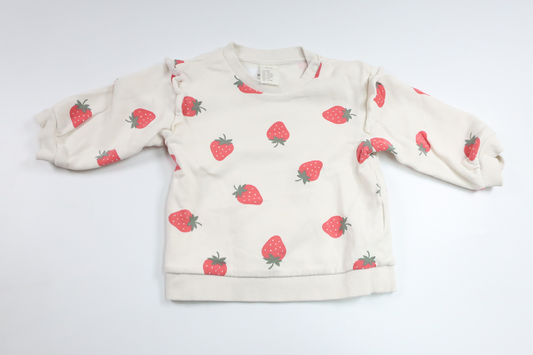 Sweatshirt with strawberries from H&M - Size 68 - Off-white