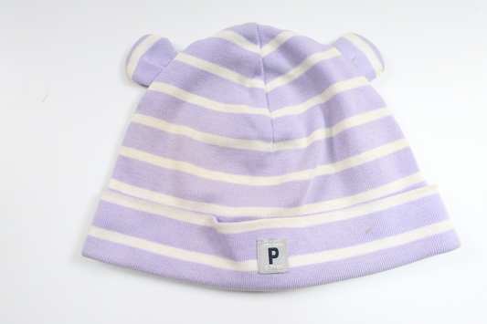 Striped hat with ears from Polarn o. Pyret - Size 40/42 - Purple