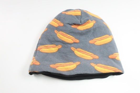 Hut mit Wurst- und Brotmotiv von Biltema – Größe 74/80 – Grau