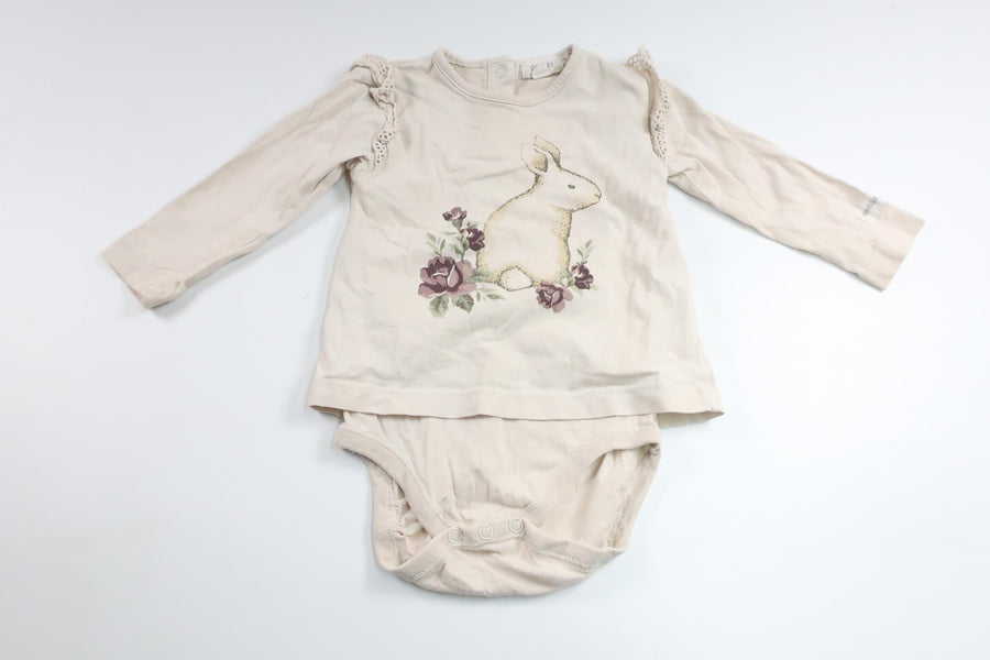 Sweater with built-in body from Newbie - Size 74 - Off-white