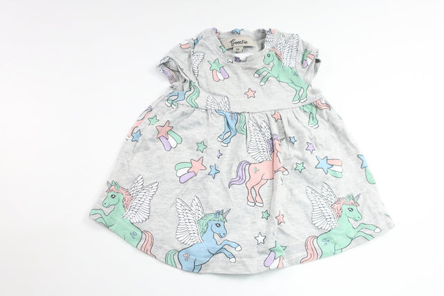 Dress with unicorns from Sweetie - Size 68 - Grey