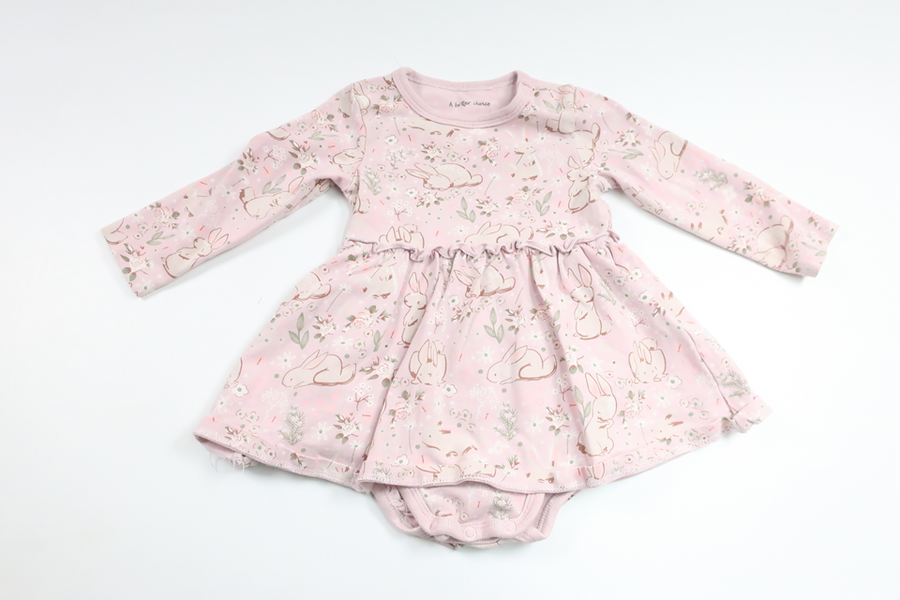 Kleid mit integriertem Body von Ellos – Größe 68 – Rosa