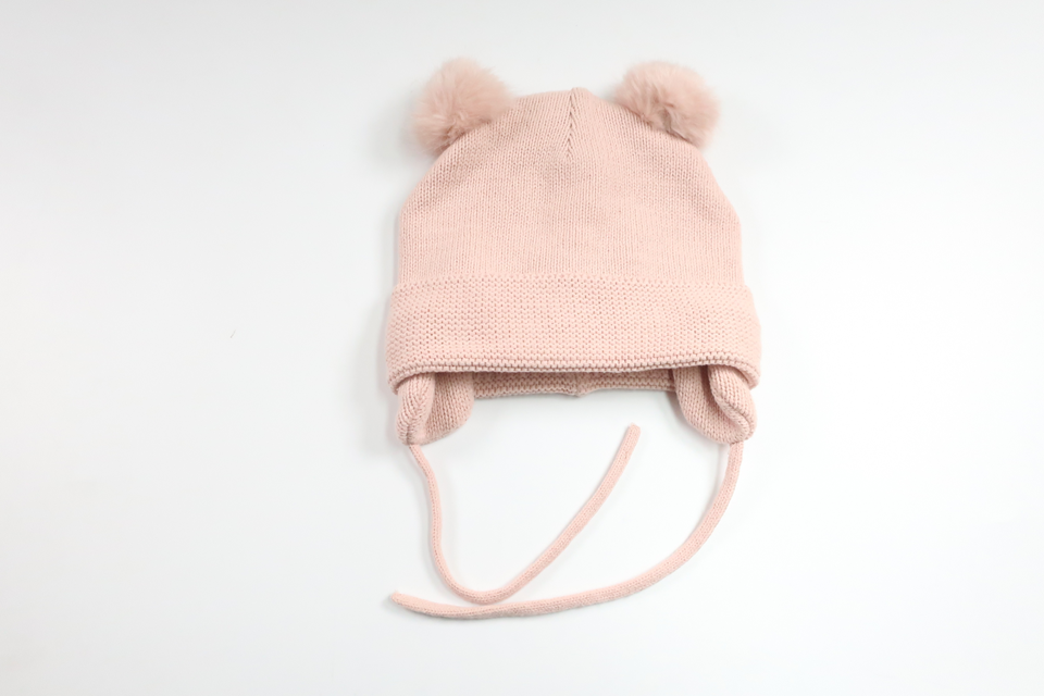 Fleecegefütterte Mütze mit Quaste von H&MM - Größe 74/80 - Rosa