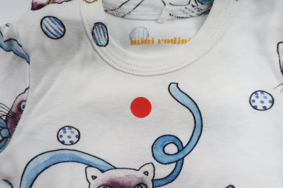 Body mit Katzenmotiv von Mini Rodini – Größe 62 – Weiß