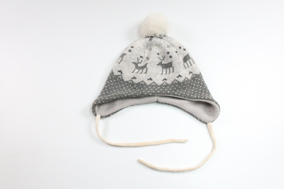 Fleecegefütterte Mütze von H&MM - Größe 74/80 - Grau