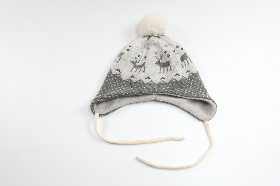 Fleecegefütterte Mütze von H&MM - Größe 74/80 - Grau