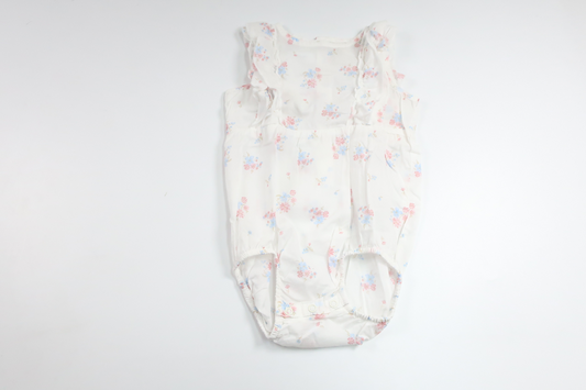 Geblümter Body mit Rüschen von H&MM - Größe 80 - Weiß