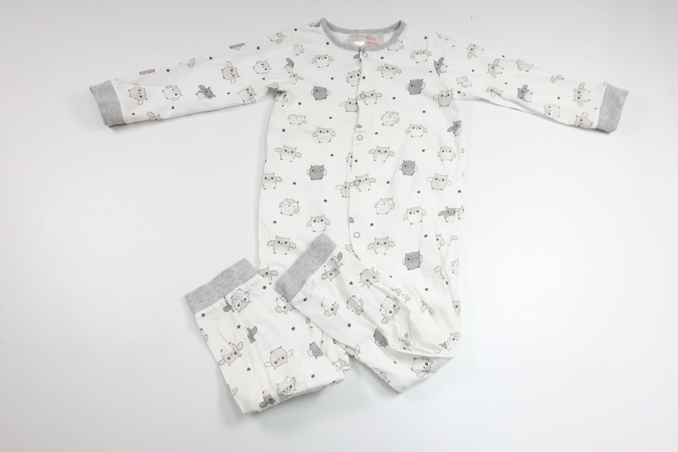 Pyjamas mit Eulen von H&MM - Größe 98 - Weiß