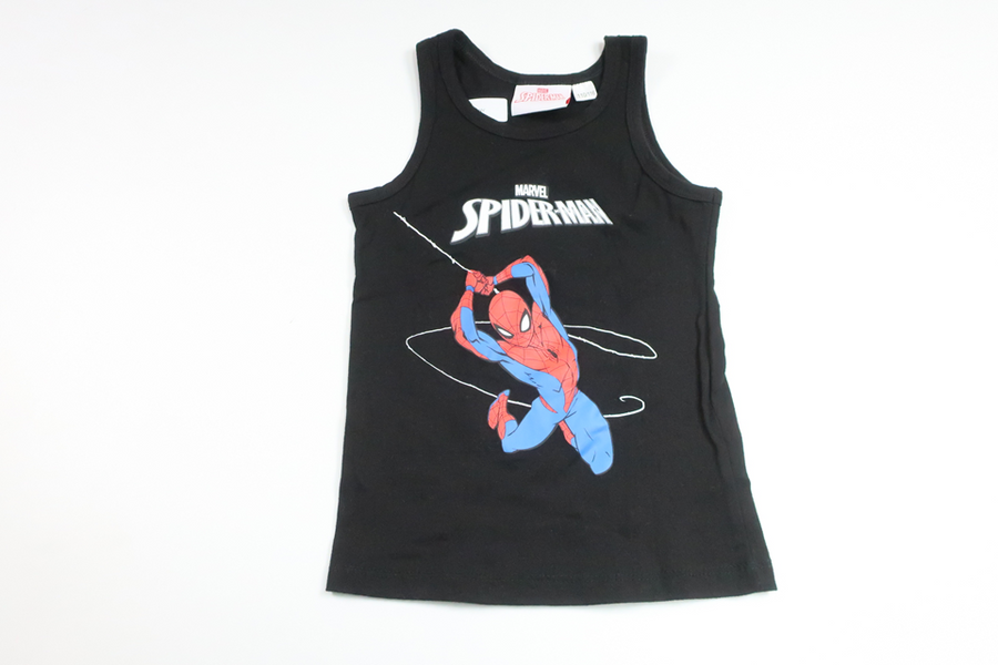 Tanktop mit Spiderman-Motiv von Marvel – Größe 110/116 – Schwarz