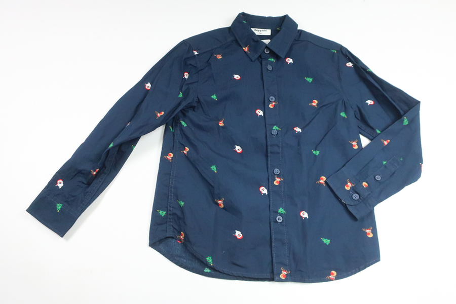 Shirt with Christmas motif from Kappahl - Size 116 - Navy blue