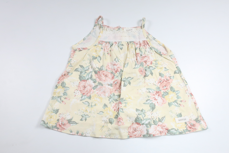 Geblümte Tunika von Newbie – Größe 80 – Gelb