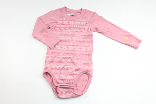 Funktionsunterwäsche aus 100 % Merinowolle von Polarn o. Pyret – Größe 86/92 – Rosa