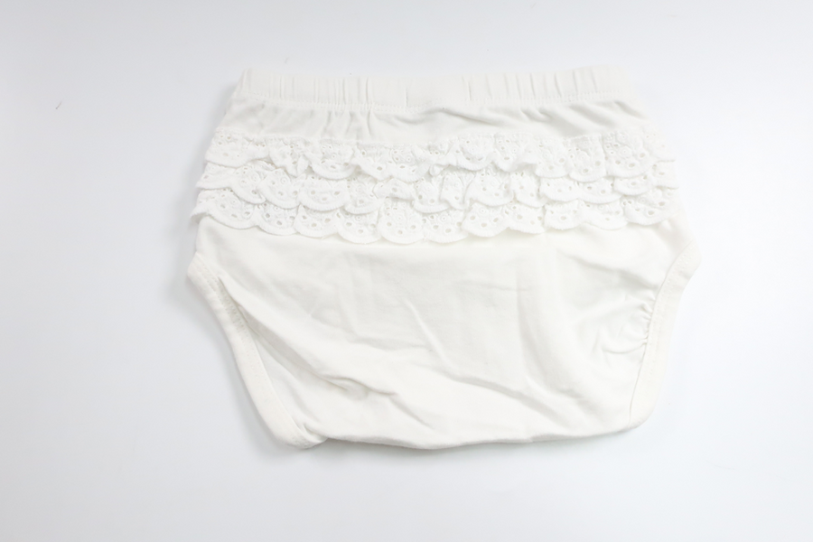 Windelrosa mit Rüschen von Newbie – Größe 74/80 – Weiß