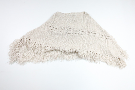 Knitted poncho from Unknown - Size 98/104 - Beige